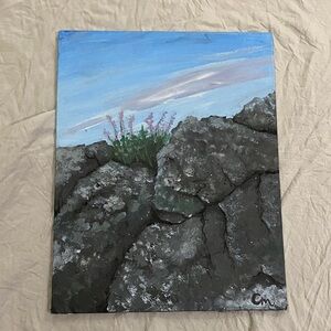 Nature-Inspired Rock and Sky Canvas Art